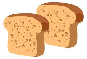 Tasty bread slice, rye or wheat base vegan meal vector