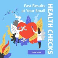 Health checks, fast result at your email website vector