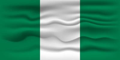 Waving flag of the country Nigeria. Vector illustration.