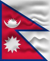 Waving flag of the country Nepal. Vector illustration.