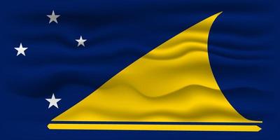 Waving flag of the country Tokelau. Vector illustration.