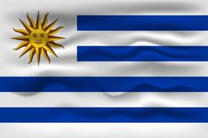 Waving flag of the country Uruguay. Vector illustration.