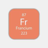 Francium symbol. Chemical element of the periodic table. Vector illustration.