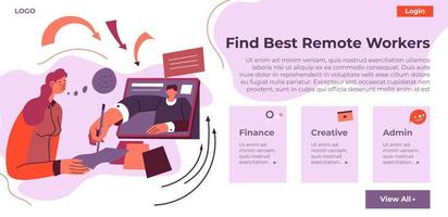 Find best remote workers, finance and creativity vector
