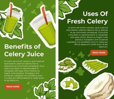 Benefits of celery juice, healthy eating dieiting vector