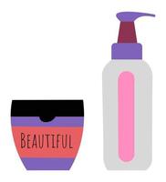 Beauty cream and spray lotion and cosmetics vector