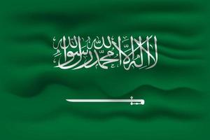 Waving flag of the country Saudi Arabia. Vector illustration.