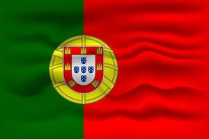 Waving flag of the country Portugal. Vector illustration.