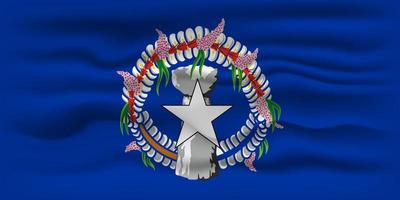 Waving flag of the country Northern Mariana Islands. Vector illustration.