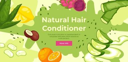 Natural hair conditioner with organic ingredients vector