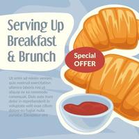 Serving up breakfast and brunch, special offer vector