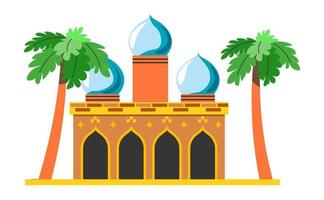 mezquita o palacio antiguo, vector de cultura árabe