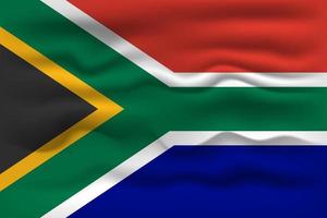 Waving flag of the country South Africa. Vector illustration.