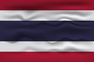 Waving flag of the country Thailand. Vector illustration.
