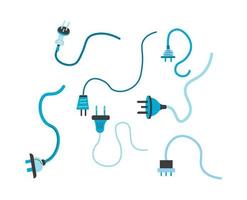 Plugs with wires, electric appliance cord set vector