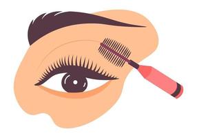 Eyelashes and eyebrows shaping and modeling vector