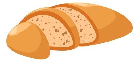 Tasty nutritious bread slices in pieces, bakery vector