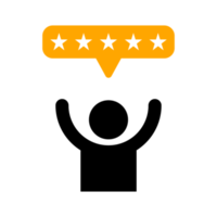rating icon with man and star png