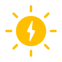 icono de sol y trueno para el diseño de energía limpia png