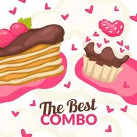 Best combo, bakery shop, store promotion banner vector