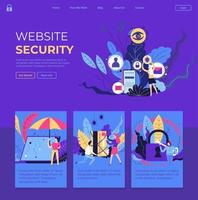 Website security, internet page with information vector