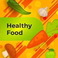 Healthy food and organic meal, veggies banner vector