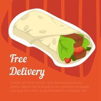 Free delivery of street food or bistro meal vector