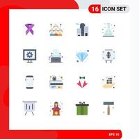 16 Universal Flat Colors Set for Web and Mobile Applications flask school management office building Editable Pack of Creative Vector Design Elements