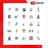 Universal Icon Symbols Group of 25 Modern Flat Colors of nail webcam bills web house Editable Vector Design Elements