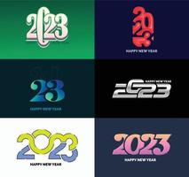 Big Set of 2023 Happy New Year logo text design 2023 number design template vector