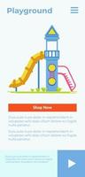 Playground with slide and ladder, website page vector