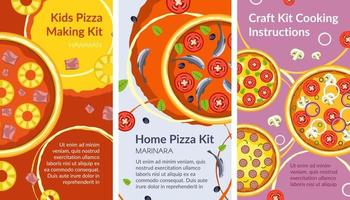 Handmade pizza kid, ingredienrs for cooking home vector