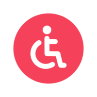 rood gehandicapt icoon knop png