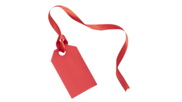 etiqueta de regalo roja aislada para maquetas y elemento de diseño png