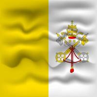 Waving flag of the country Vatican City. Vector illustration.