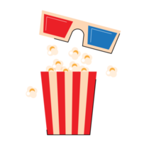 popcorn und 3d-glasfilmsymbol png