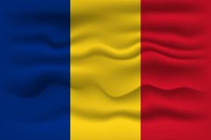 Waving flag of the country Romania. Vector illustration.