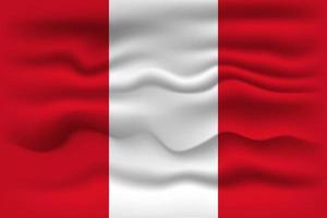 Waving flag of the country Peru. Vector illustration.