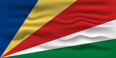 Waving flag of the country Seychelles. Vector illustration.