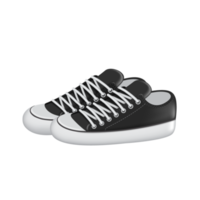 Left and right black sneakers are placed side by side. png