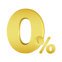 gold zero percent 3d png