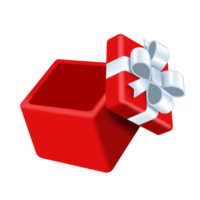 A red gift box tied with a white ribbon. png