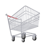 empty aluminum shopping cart in a bottom-up camera angle for designing various shopping promotions png
