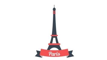 Paris Landmark scene icon of nice animated  for your explainer , landing page, web videos easy to use with Transparent Background . HD Video Motion Graphic Animation Free Video