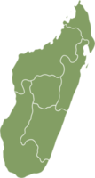 doodle dessin à main levée de la carte de madagascar. png