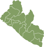Gekritzel-Freihandzeichnung der Liberia-Karte. png