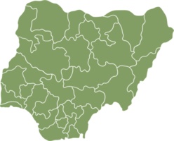 doodle freehand drawing of nigeria map. png