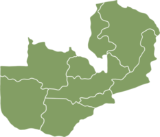 Gekritzel-Freihandzeichnung der Sambia-Karte. png