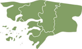 doodle freehand drawing of guinea-bissau map. png