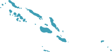 doodle dessin à main levée de la carte des îles salomon. png